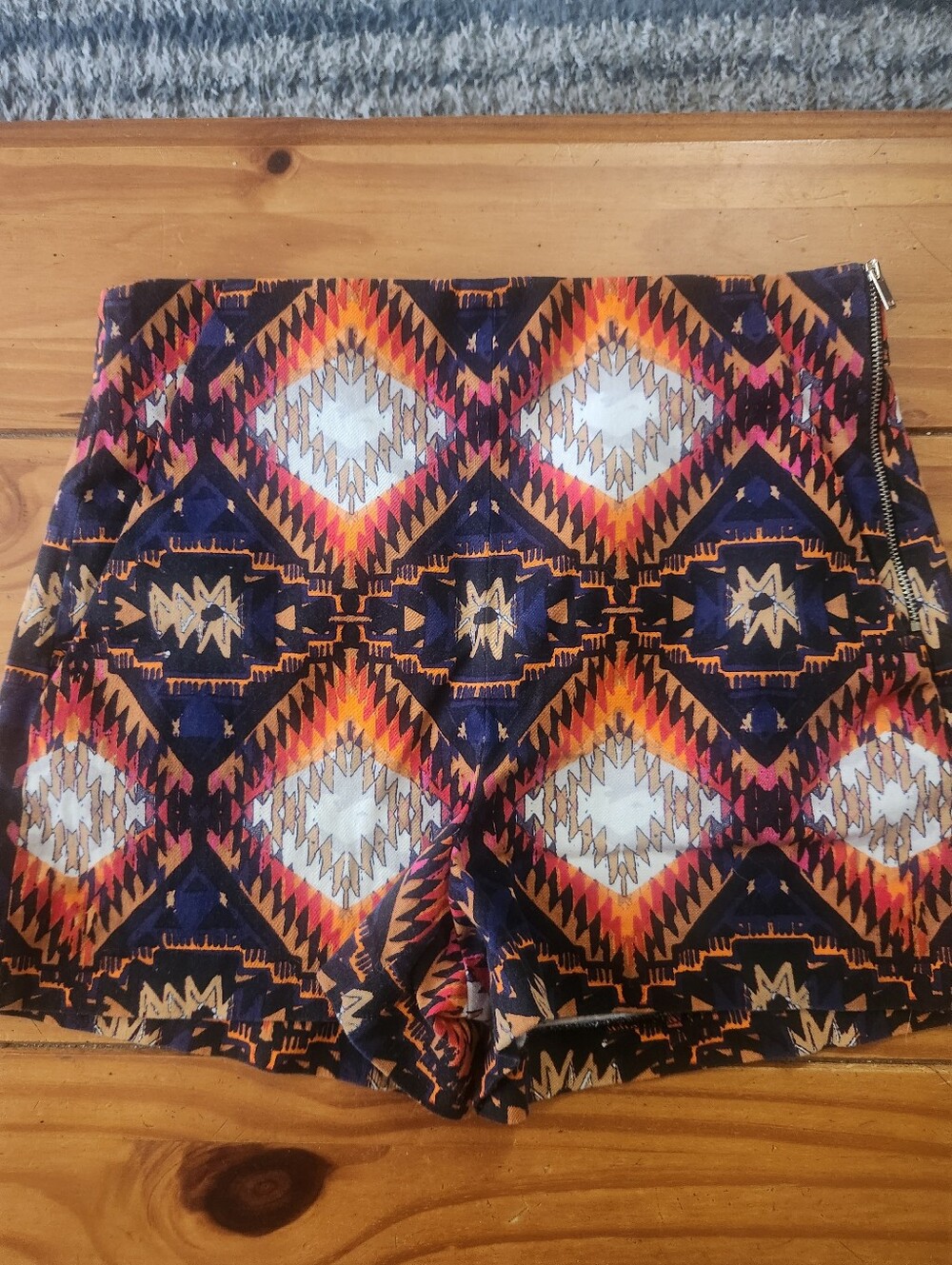 Zara Woman Patterned Shorts Multi Color Size Large
